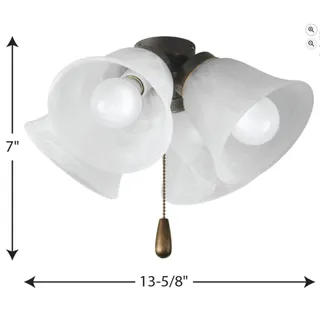 Photo of Progress Lighting P2643-20WB Fan Light Kit, Antique Bronze