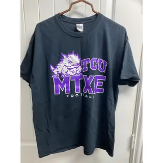Photo of TCU MTXE Football Shirt Mens XL Gildan Horned Frogs Navy Pre Owned