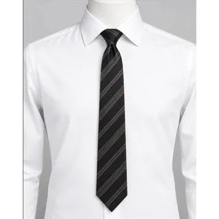 Photo of John Comfort London Black Stripe All Silk Mens Tie Pre Owned