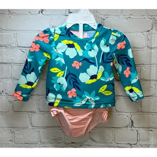 Photo of Carter’s Simple Joys Floral Long Sleeve 2pc Swimsuit (Size 3-6M)  