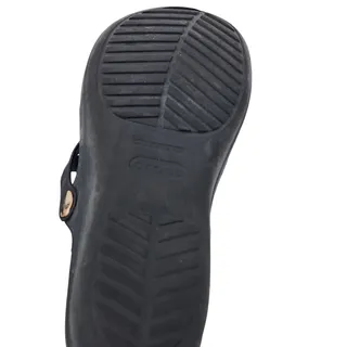 Photo of Crocs Sandals Womens 11 Black Capri V Flip Flop Gold Emblem Summer Beachwear