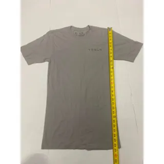 Photo of Tesla Mens XS Gray Logo Short Sleeve Cotton T Shirt Pre Owned