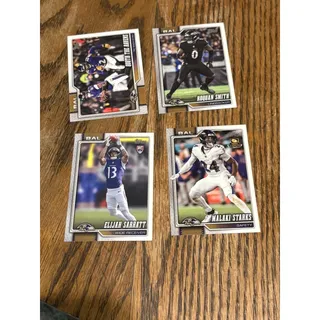 Photo of 2026 Topps Ravens 4-Card Lot Lamar Jackson Henry Sarratt RC Starks Roquan