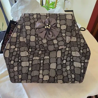 Photo of NIB Champagne Italy shades of grey "pebbles" hexagon purse