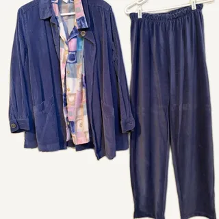 Photo of Purple Corduroy 3-PC Set: Blair Top, W-Within Jacket, Only Necessities Pants M/L