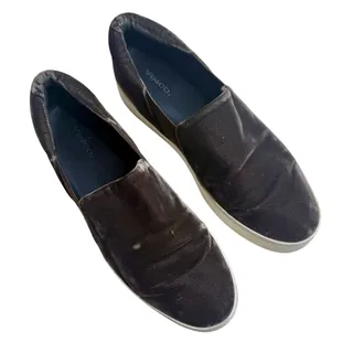 Photo of VINCE Women's Size 10 Warren Velvet Platform Slip On Sneaker Shoes Chocolate Brown