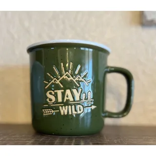Photo of Stay Wild Retro Ceramic Coffee Mug Cup Camping Outdoors RV Trees Mtns 4 x 4"