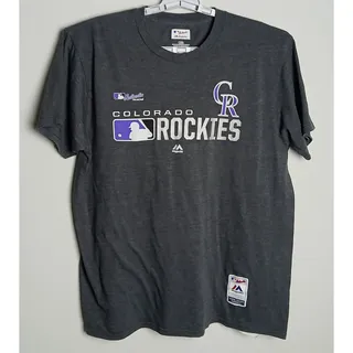 Photo of Majestic Colorado Rockies Shirt Mens Large L Gray MLB Authentic Team Baseball