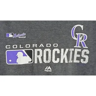Photo of Majestic Colorado Rockies Shirt Mens Large L Gray MLB Authentic Team Baseball