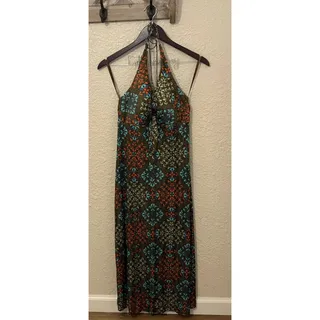 Photo of PULL-OVER CALF-LENGTH HALTER DRESS Size 8 $350