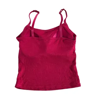 Photo of XS Dark Pink Padded Cami Bra Ribbed Stretch Tank Top Adjustable Spaghetti Straps