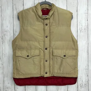 Photo of Levi's Down Insulated Puffer Vest Tan Red Men's Medium Outdoor Casual Gorpcore