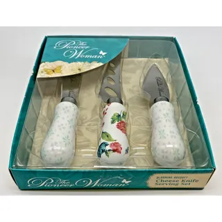 Photo of Pioneer Woman 3 Piece Cheese Knife Serving Set BLOOMING BOUQUET New - Gift Boxed