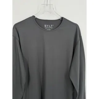 Photo of Bylt shirt men's XL Drop Cut premium basics Bylt blend long sleeve T shirt gray