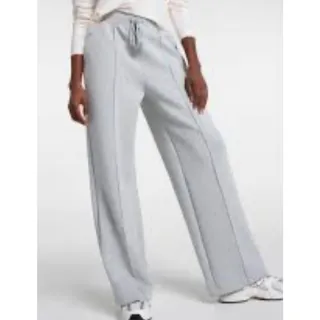 Photo of light heather grey CALIA soft scuba wide-leg pants