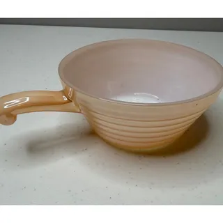 Photo of Vintage Fire King Peach Luster Beehive Ovenware Handled Soup Bowl Anchor Hocking