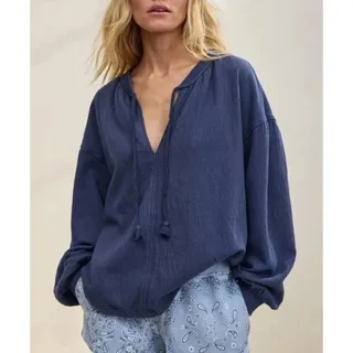 Photo of Aerie Easy Street Oversized Sweatshirt Size XL Blue Lounge Comfy Slouchy Cozy