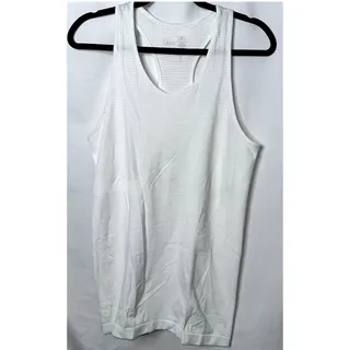 Photo of Zyia Active Womens Sz Medium White Striped Yoga Workout Gym Sleeveless Tank Top