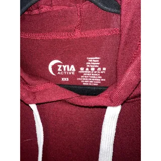 Photo of Zyia Active Womens Size XXS Maroon Hooded Long Sleeve Activewear