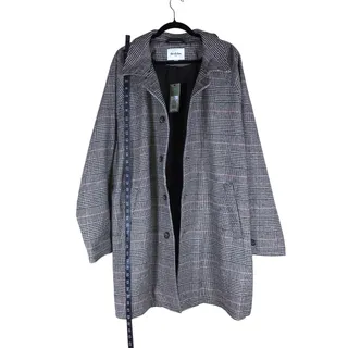 Photo of NWT Goodfellow & Co Car Coat Men’s XL Brown Glen Plaid Preppy Winter Formal