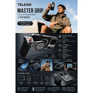 Photo of TELESIN Master Grip Kit for iPhone 17 Pro Only Magnetic - Sealed Box