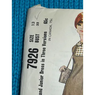 Photo of McCalls 7926 Sewing pattern Dress fit and flare 1960s size 13