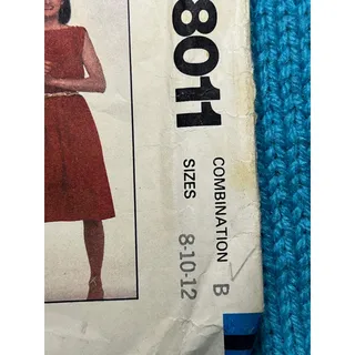 Photo of McCalls 8011 Sewing pattern dress apron shirt boatneck 1980s Size 8 10 12