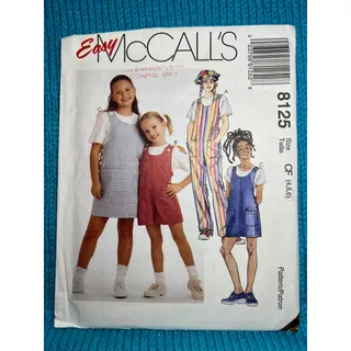 Photo of McCalls 8125 Sewing pattern girls overalls jumper size 4 5 6