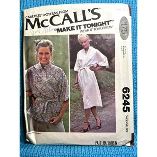 Photo of McCalls 6245 sewing pattern shirt Dress button down shirt size 6