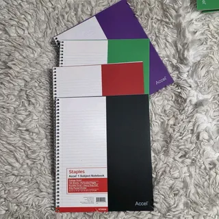 Photo of Staples Accel 1 Subject 1 Divider College Ruled Notebook,100 Sheets 4 Total