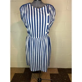 Photo of dress knit striped blue white