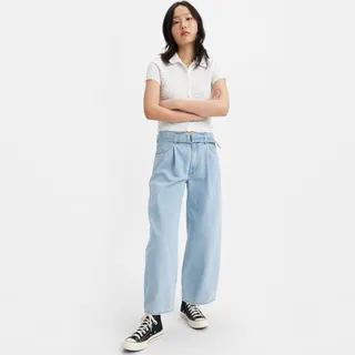 Photo of Levis Baggy Jeans Living Legend Light Wash Belted High Rise Wide Leg 30