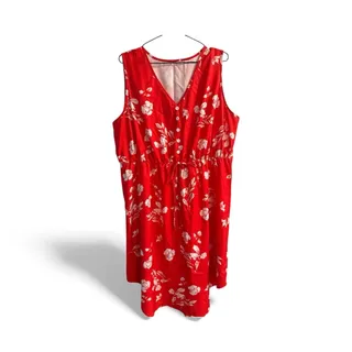 Photo of SHEIN Red Floral‎ Midi Dress