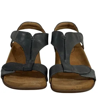 Photo of Taos The Show Steel Leather T Strap Sandals Arch Support Walking Womens Size 7 M