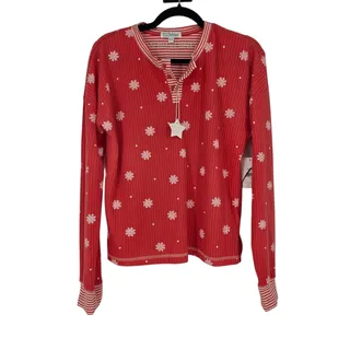 Photo of NWT P.J. Salvage Red Snowflake Ski Jammie Classics Printed Pajama Set Size M