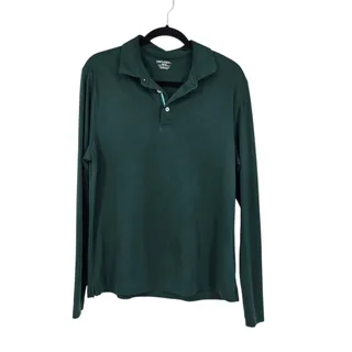Photo of UNTUCKit Forest Green Wrinkle-Free Cotton Damaschino Long Sleeve Polo Size M