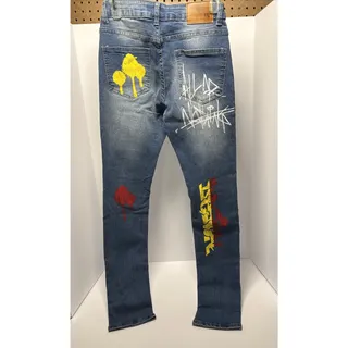 Photo of Waimea Graffiti Art Skinny Fit Jeans Distressed Stretch Denim Size 16 Boys/Teen