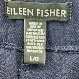 Photo of Eileen Fisher System Blue Pull On Viscose Blend Cropped Trouser Pants Size Large