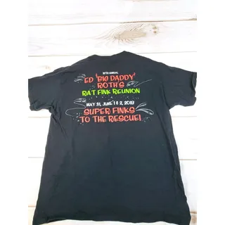 Photo of Ed Roth Rat Fink 16th Annual Reunion Tshirt 2018 Large Classic Muscle Cars