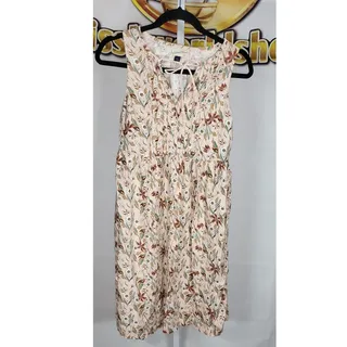 Photo of Women's Universal Thread Sleeveless Floral Linen Tie-Front Dress Size Small