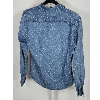 Photo of Vintage American Rag Blue Denim Button Up Shirt Size Small