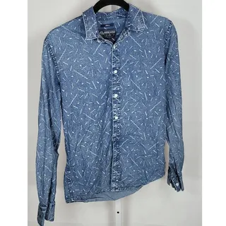 Photo of Vintage American Rag Blue Denim Button Up Shirt Size Small