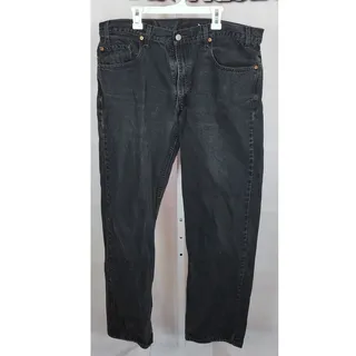 Photo of Levi's 505 Regular Fit Straight Fit Black Wash Jeans Size 38x32
