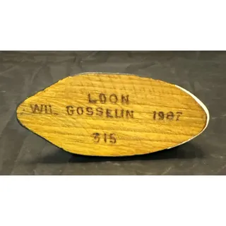 Photo of Vintage Wil Gosselin Signed Hand Carved Wood Loon Decoy #315 NH Craftsmen 1987