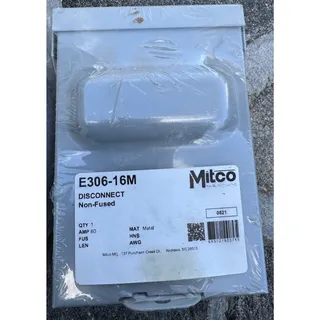 Photo of Mitco 60 Amp Non-Fused Disconnect Switch & 6’ Electrical Whip Kit E306-16M 72M