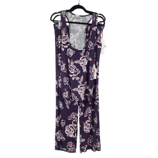 Photo of NWT PJ Salvage Purple Rock N’ Rose Print Tank Top & Pants Pajama Set Size XL 