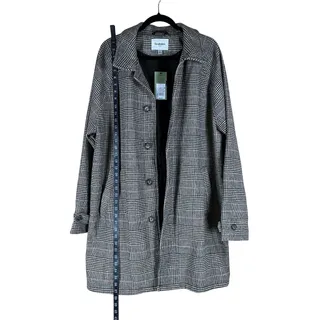 Photo of NWT Goodfellow & Co Car Coat Men’s Large Brown Glen Plaid Preppy Winter Formal