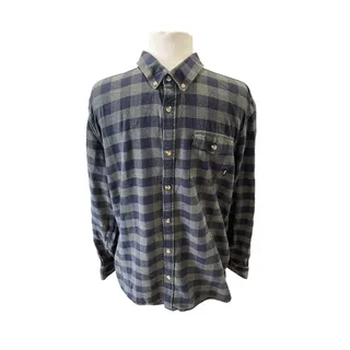 Photo of Vans Button Up Shirt Men’s Size Large (Tag XL) Green/Blue Plaid Flannel Outdoor