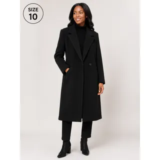 Photo of VTG Ellen Tracy double-breasted heavy black wool 100% Pure Wool Maxi Coat sz 10