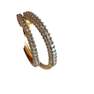 Photo of 1/3 Carat Natural Diamond Hoop Earrings - Sterling Silver with Gold Overlay